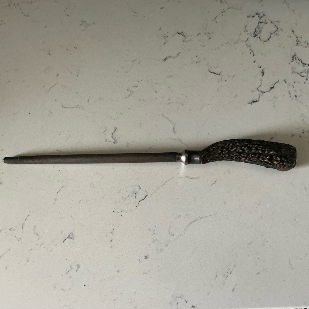 Vintage Geo wostenholm & sons stag antler Sheffield England knife sharpener 13”